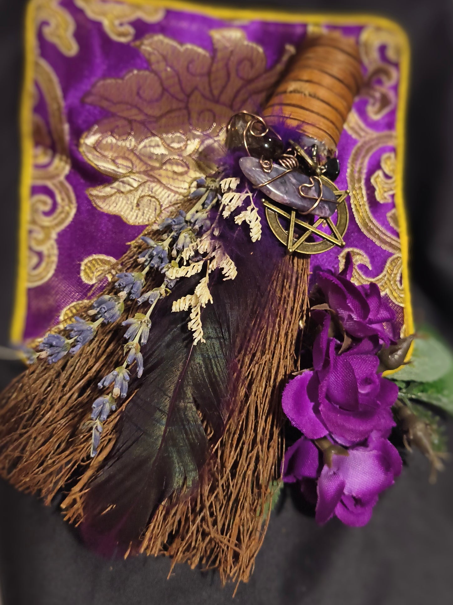 Charoite & Cinnamon Mini Besom