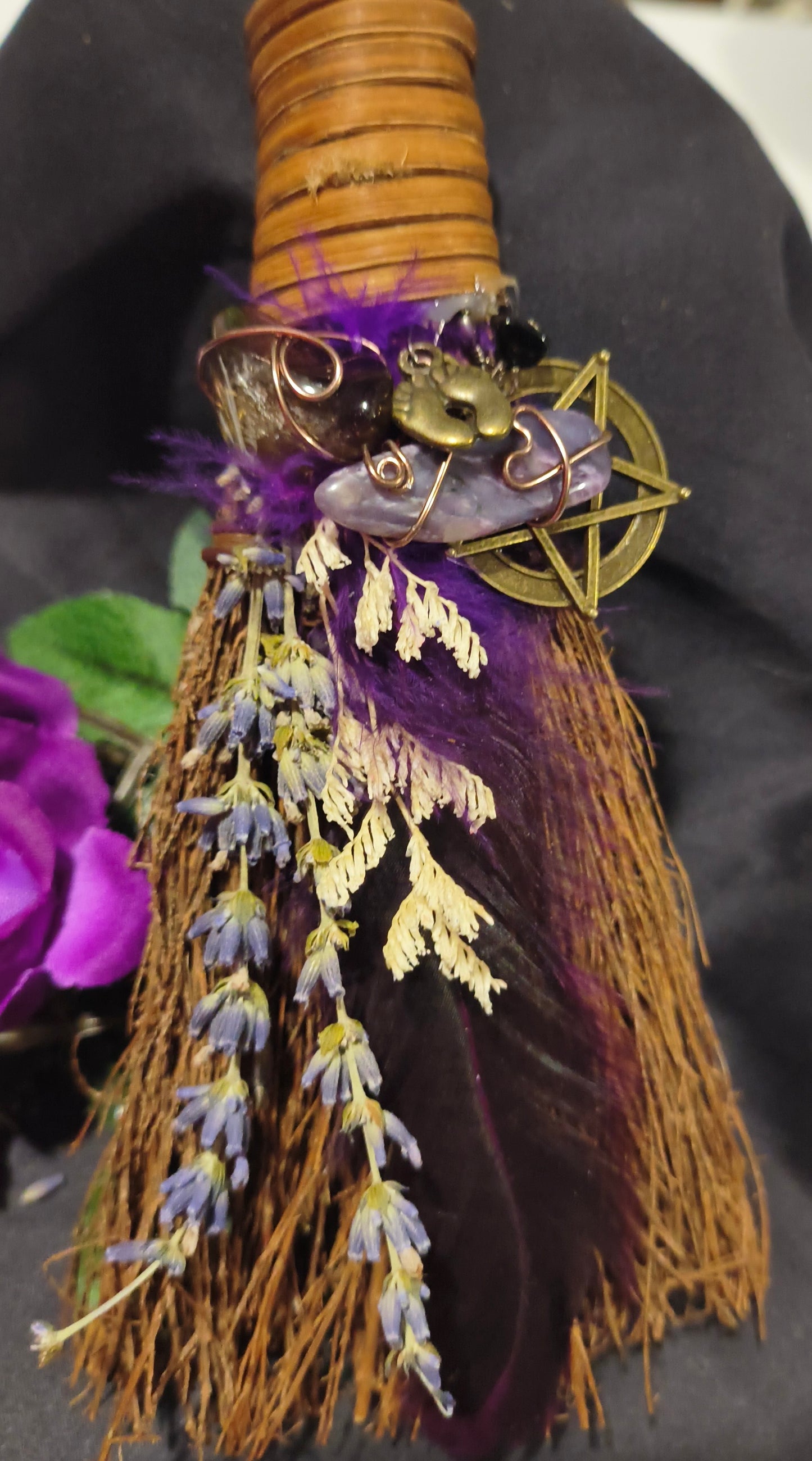 Charoite & Cinnamon Mini Besom