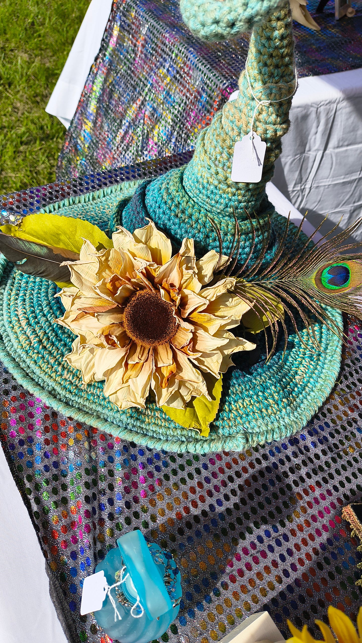 Crochet Sunflower Witch's Hat