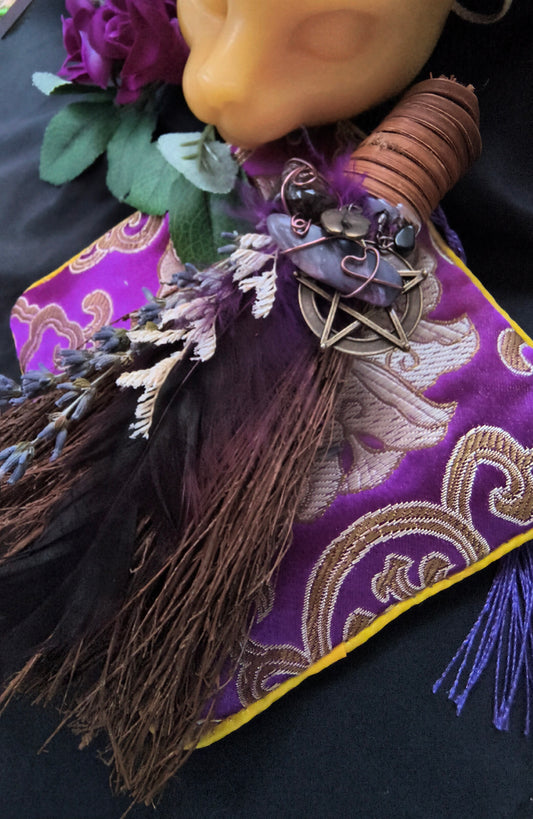 Charoite & Cinnamon Mini Besom