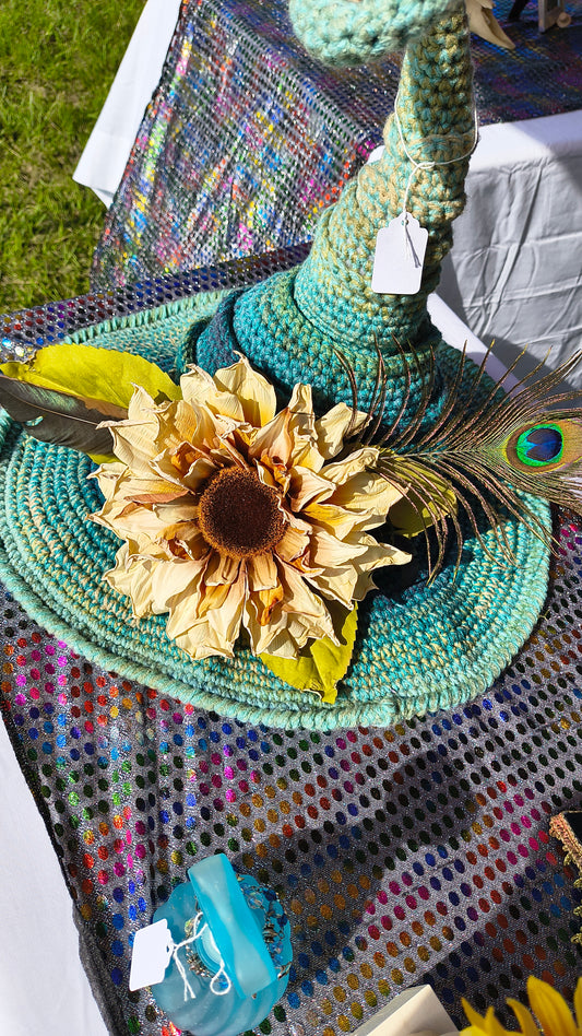 Crochet Sunflower Witch's Hat